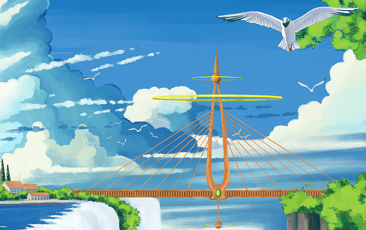 大佛、鲸鱼、瀑布