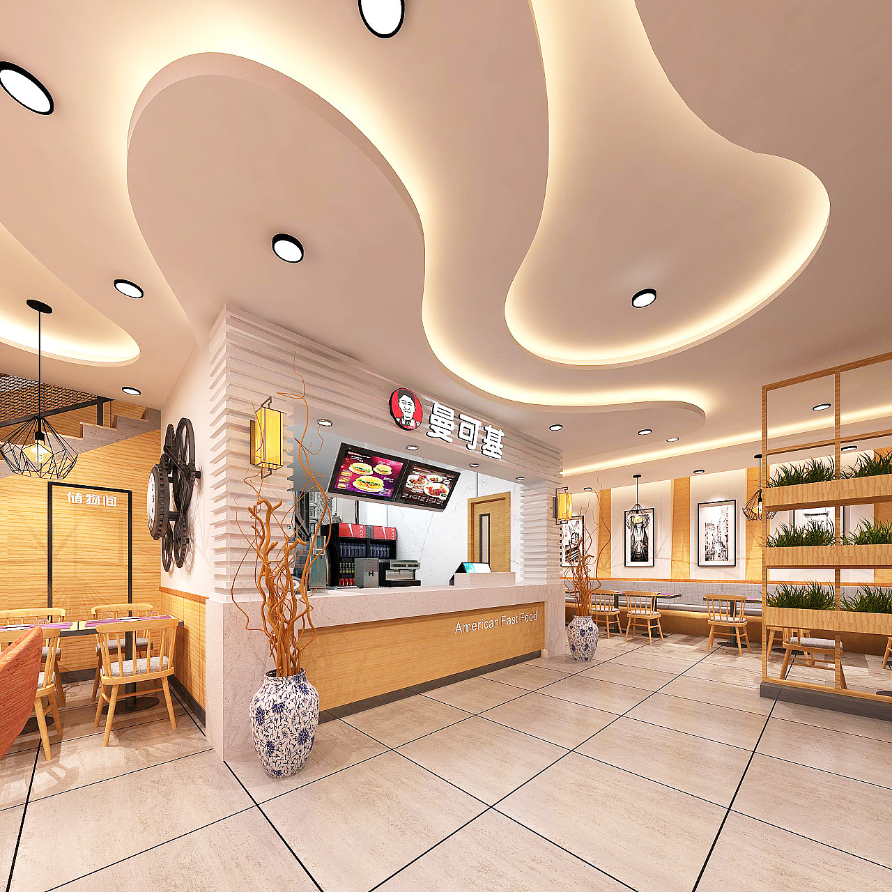 深圳汉堡店装修 深圳汉堡店设计 炸鸡店装饰装潢公司（图ZMjU2NTc1Mjg4） - 家装设计 - 站酷设计师宝安装修设计公司原创素材 - 站酷ZCOOL