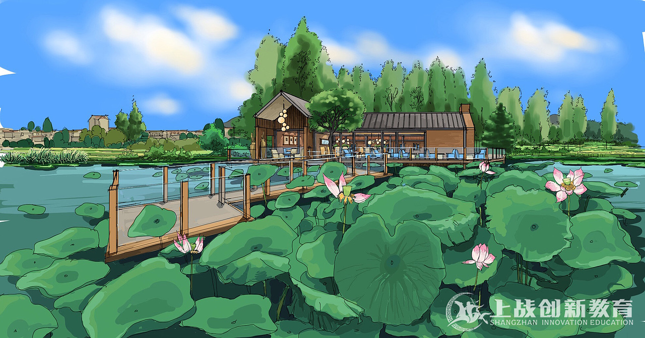 【上戰(zhàn)手繪作品分享】曾遼老師ipad園林景觀圖（二）（圖ZMTk2MjQzMDgw） - 景觀設計 - 站酷設計師上戰(zhàn)創(chuàng)意手繪原創(chuàng)素材 - 站酷ZCOOL