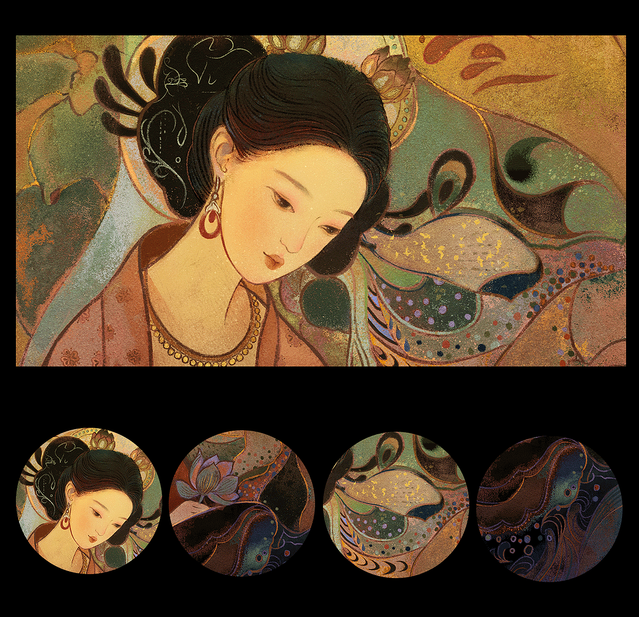 十二星座壁画风之【巨蟹座】（图ZMjY0NDk4ODky） - 创作习作 - 站酷设计师鹤之宋原创素材 - 站酷ZCOOL