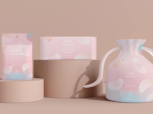 火烈鸟洗脸巾包装设计