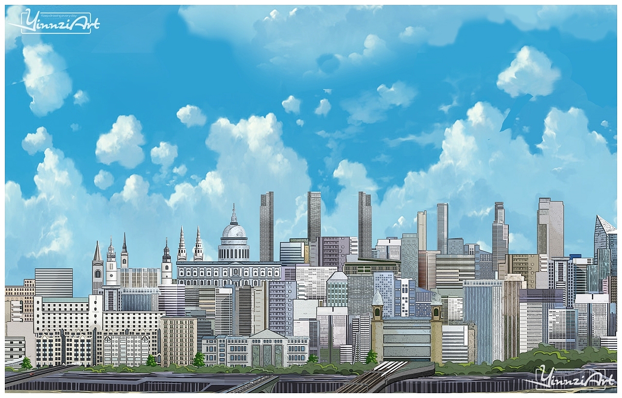 原创鸟瞰城市地图插画系列《伦敦》