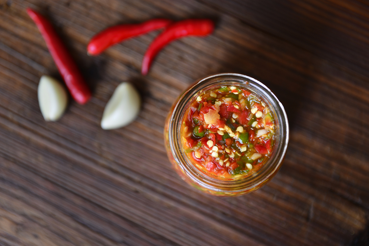 天生骄傲的辣椒酱 拍摄图片