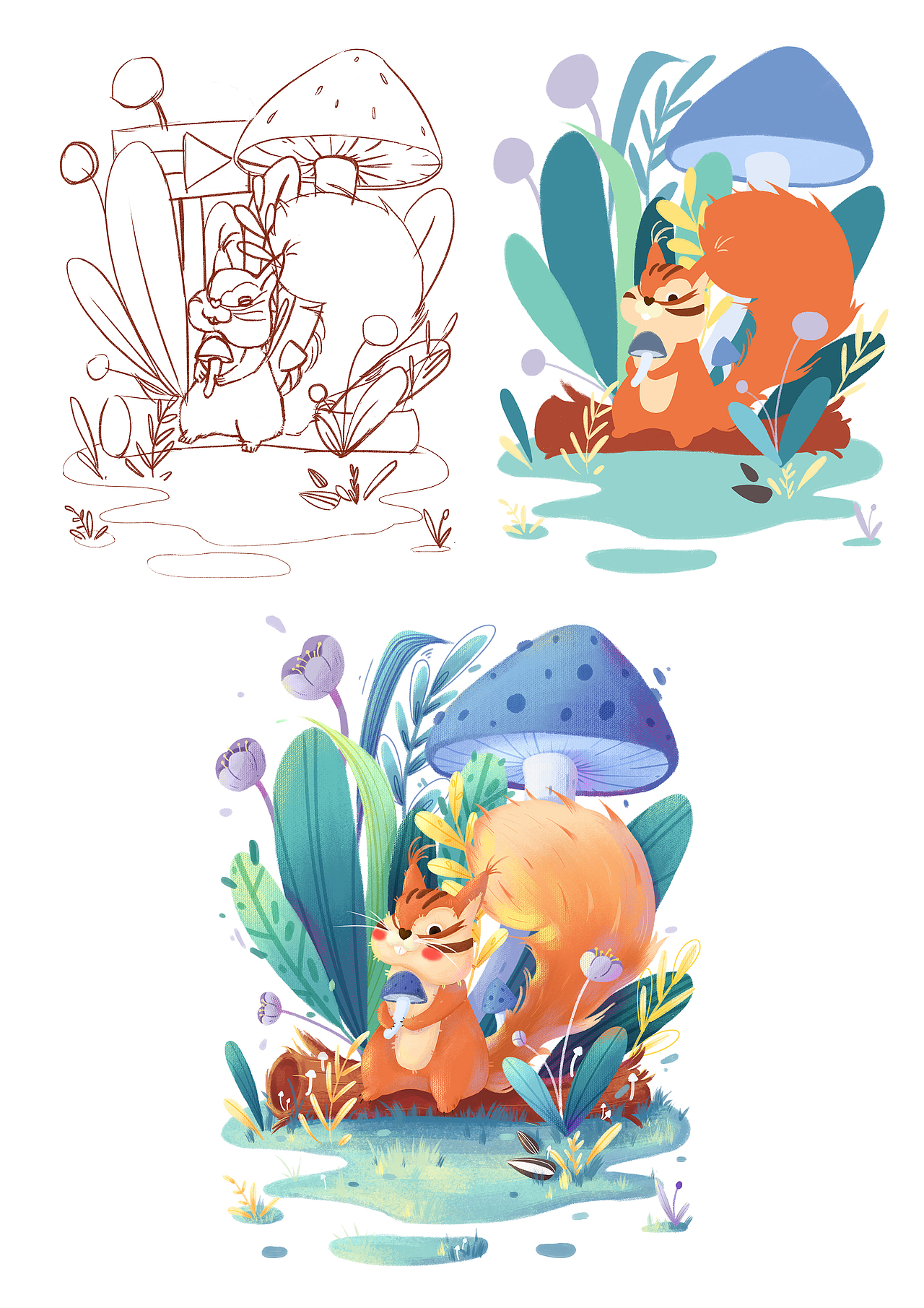 轻质感插画–小松鼠（图ZMjg2Mjg2NTI4） - 创作习作 - 站酷设计师巫小柏原创素材 - 站酷ZCOOL