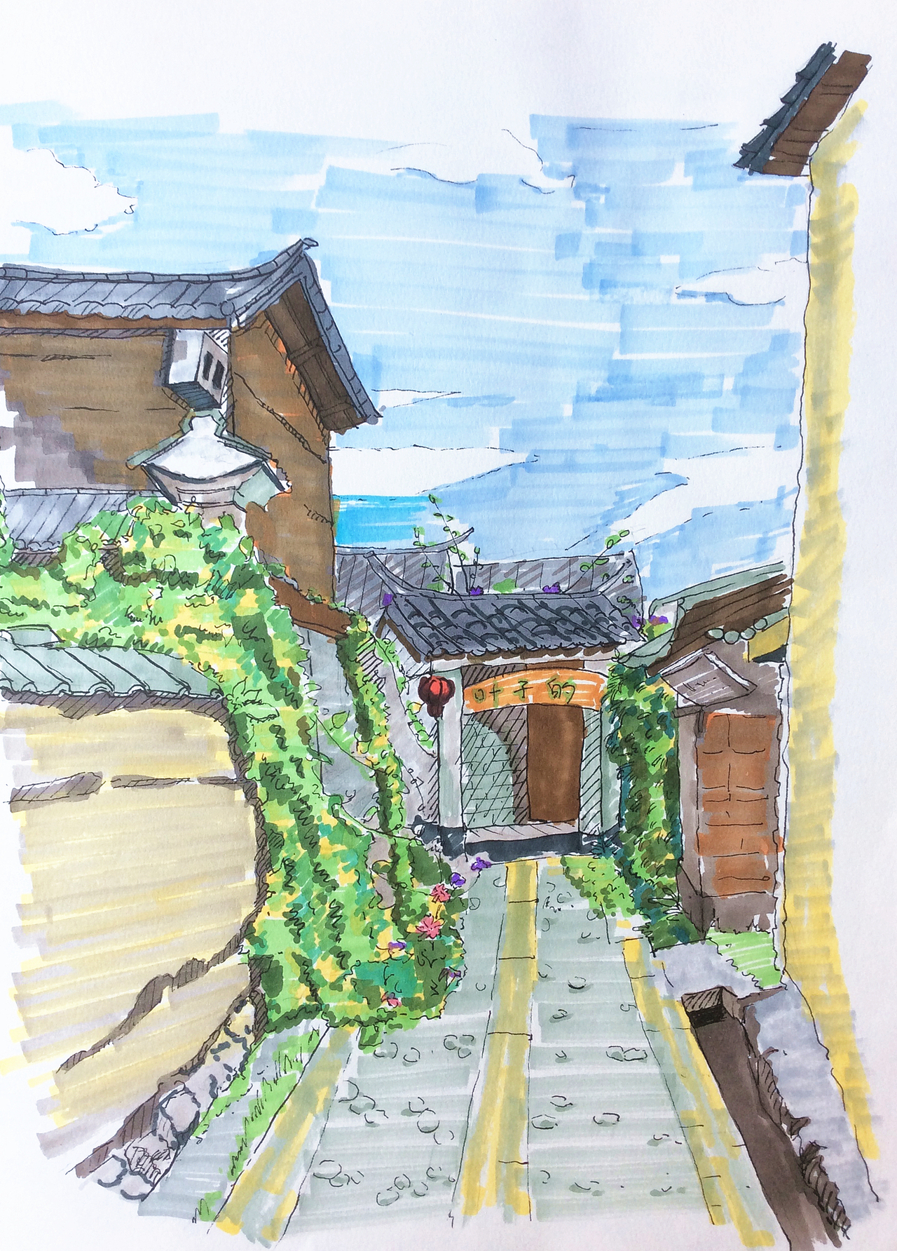 云南写生（图ZMTI5NzA2Njky） - 绘画 - 站酷设计师精卫军原创素材 - 站酷ZCOOL