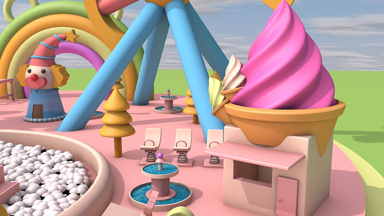 原創(chuàng)C4D游樂園建模（圖ZMjM1MzQ3OTIw） - 場景 - 站酷設(shè)計(jì)師豬娜子原創(chuàng)素材 - 站酷ZCOOL