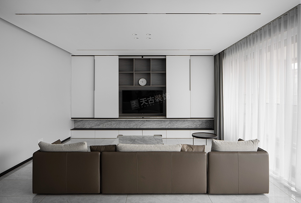 龙湖舜山府大平层竣工照,现代极简风格设计