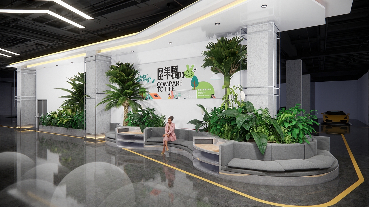 地下停车场飞机稿，被甲方说土（图ZMzQxNjUyOTM2） - 建筑/空间 - 站酷设计师佛系务工原创素材 - 站酷ZCOOL