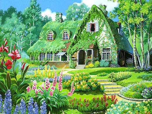 不透明水彩|《魔女宅急便》场景