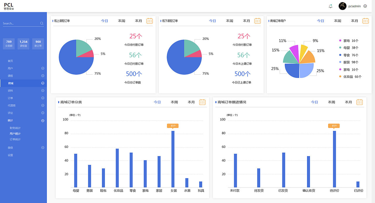 PCL微信公众号后台管理系统