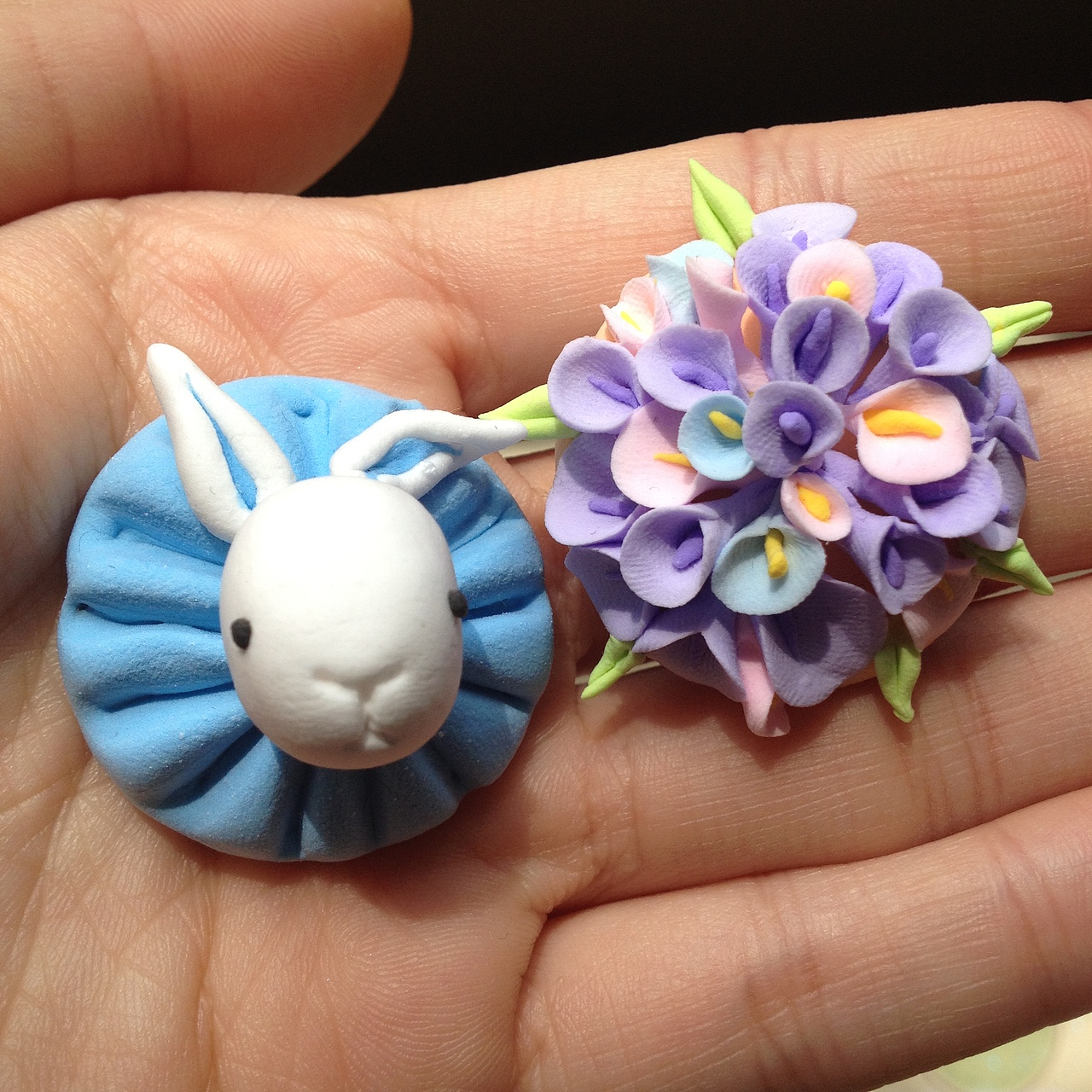 超轻粘土胸针几枚|手工艺|首饰设计|皇家蓝920611_原创作品-站酷zcool