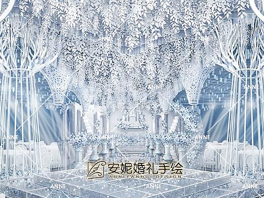 安妮婚礼手绘 | 一片淡蓝色的海
