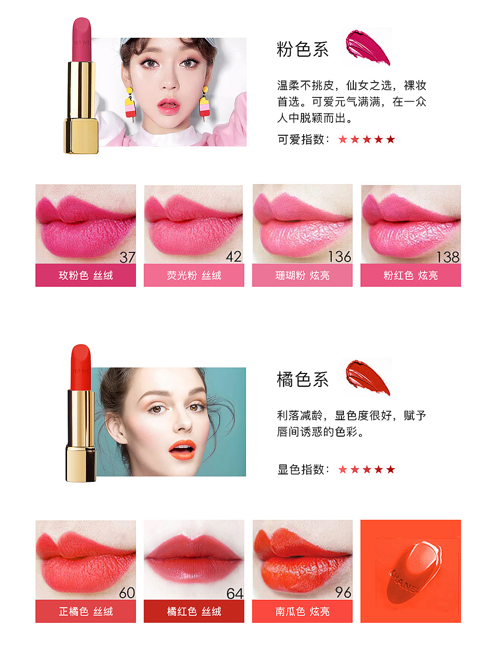 香奈儿口红详情页