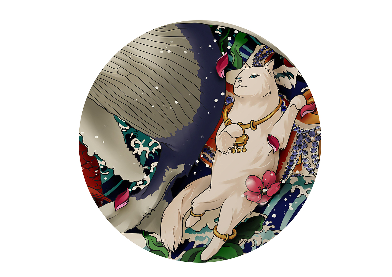 插画路上一小步 猫吒闹海（图ZODUzMjQyNTY=） - 艺术插画 - 站酷设计师浪味仙柳三原创素材 - 站酷ZCOOL