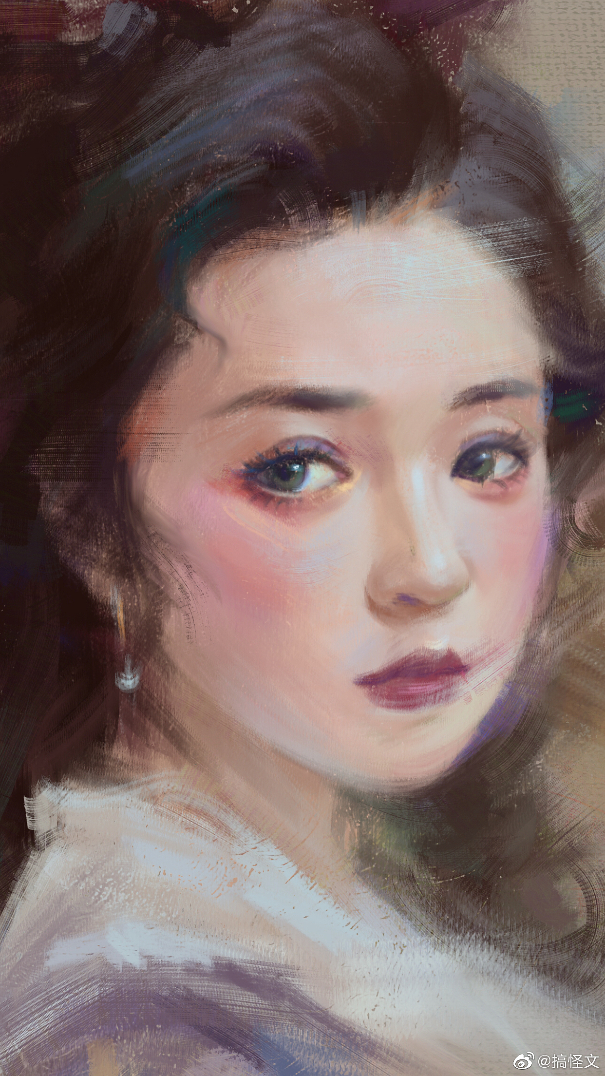 厚涂板绘-美丽少女