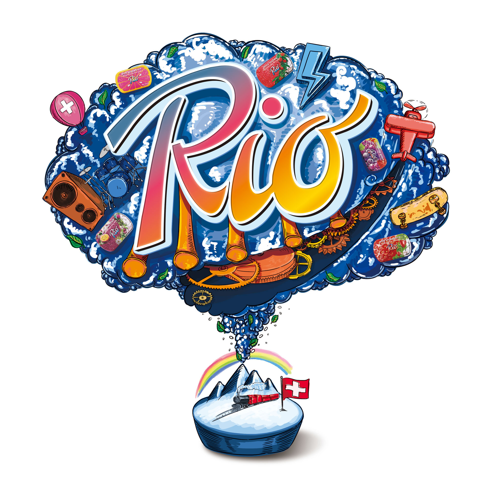 rio口香糖海报插画