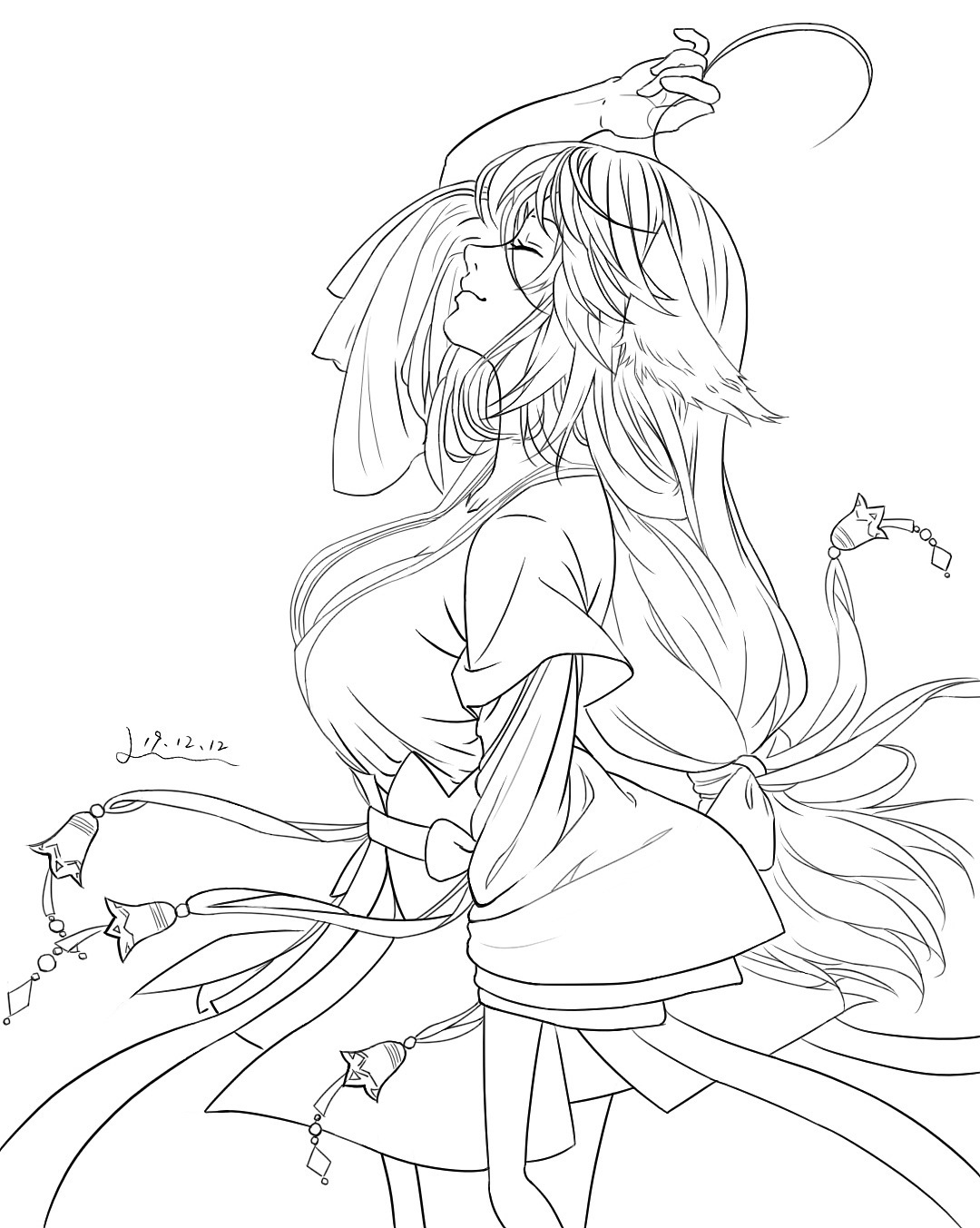 最近一段时间的板绘练习线稿小集合最爱狐妖小红娘