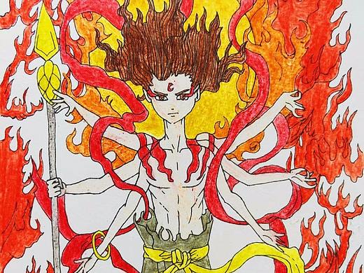 小丸子、哪吒插画