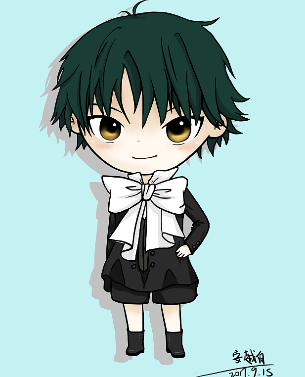 越前龙马 Q版 ｜数位板练习 4（图ZOTE2MTk1NDQ=） - 创作习作 - 站酷设计师安越白原创素材 - 站酷ZCOOL