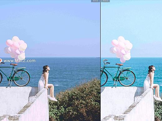 海滩清新蓝色调旅拍人像Lr预设