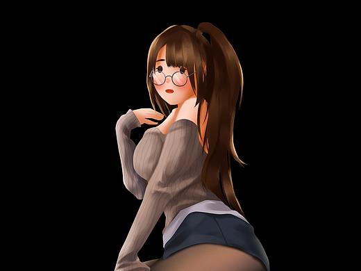 噪点人物插画