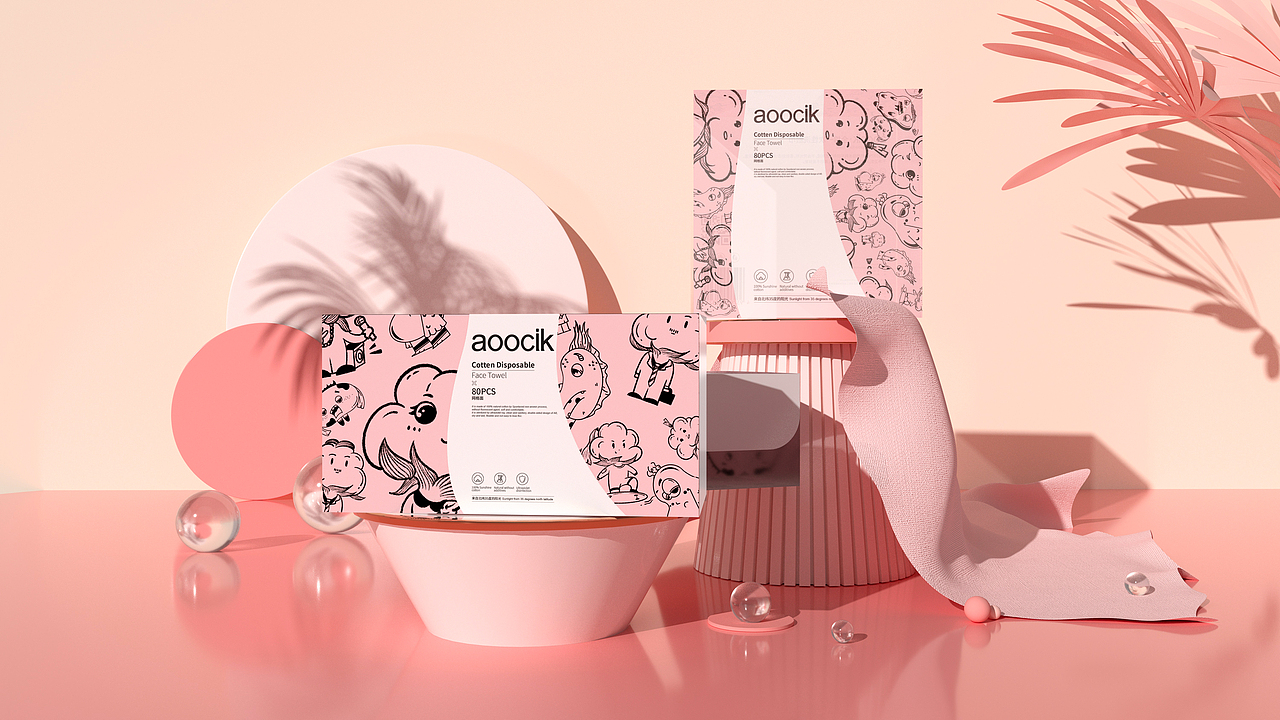 aoocik棉柔巾包装设计