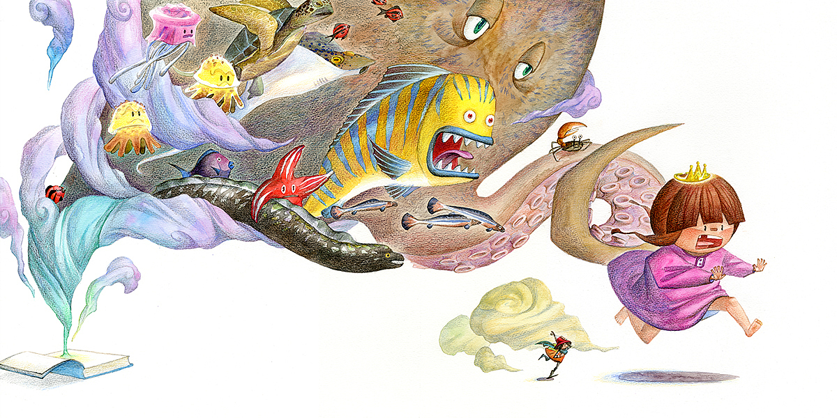 原创儿童绘本《书里的秘密》（图ZMTEwNTgyMjY0） - 儿童插画 - 站酷设计师周索斓原创素材 - 站酷ZCOOL