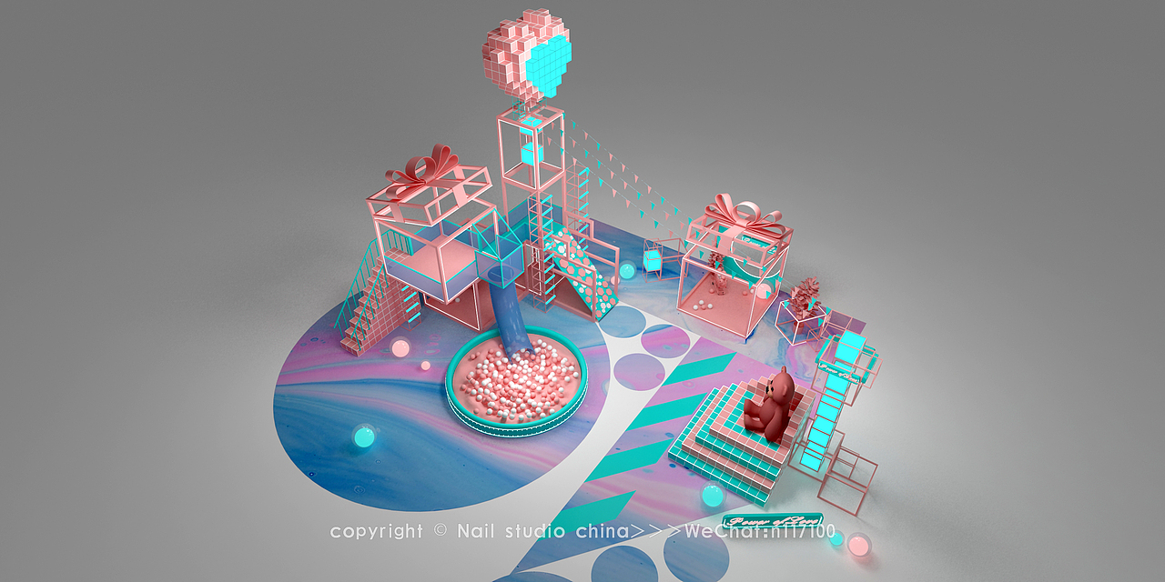 商业美陈装饰艺术装置《power of love》（图ZMjA1Mjc5OTY4） - 场景 - 站酷设计师Joka1234原创素材 - 站酷ZCOOL