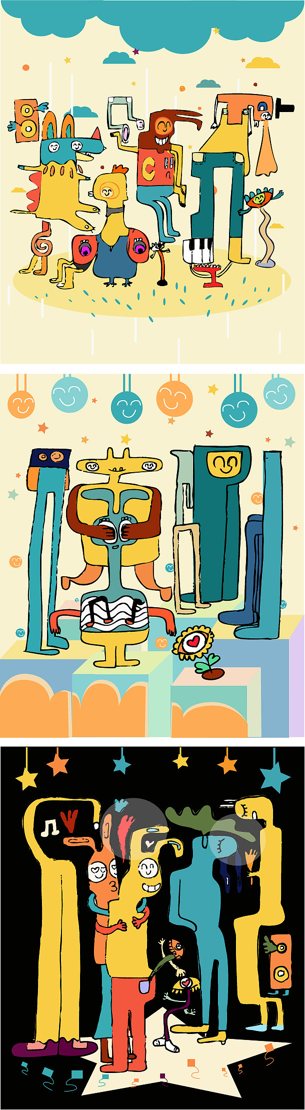 oppo耳机 音你而爱，随性而活!（图ZMTkyODYzOTgw） - 图案 - 站酷设计师梦落落的插画小世原创素材 - 站酷ZCOOL