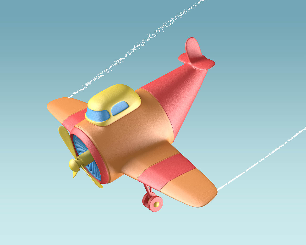 c4d飞机玩具小动画