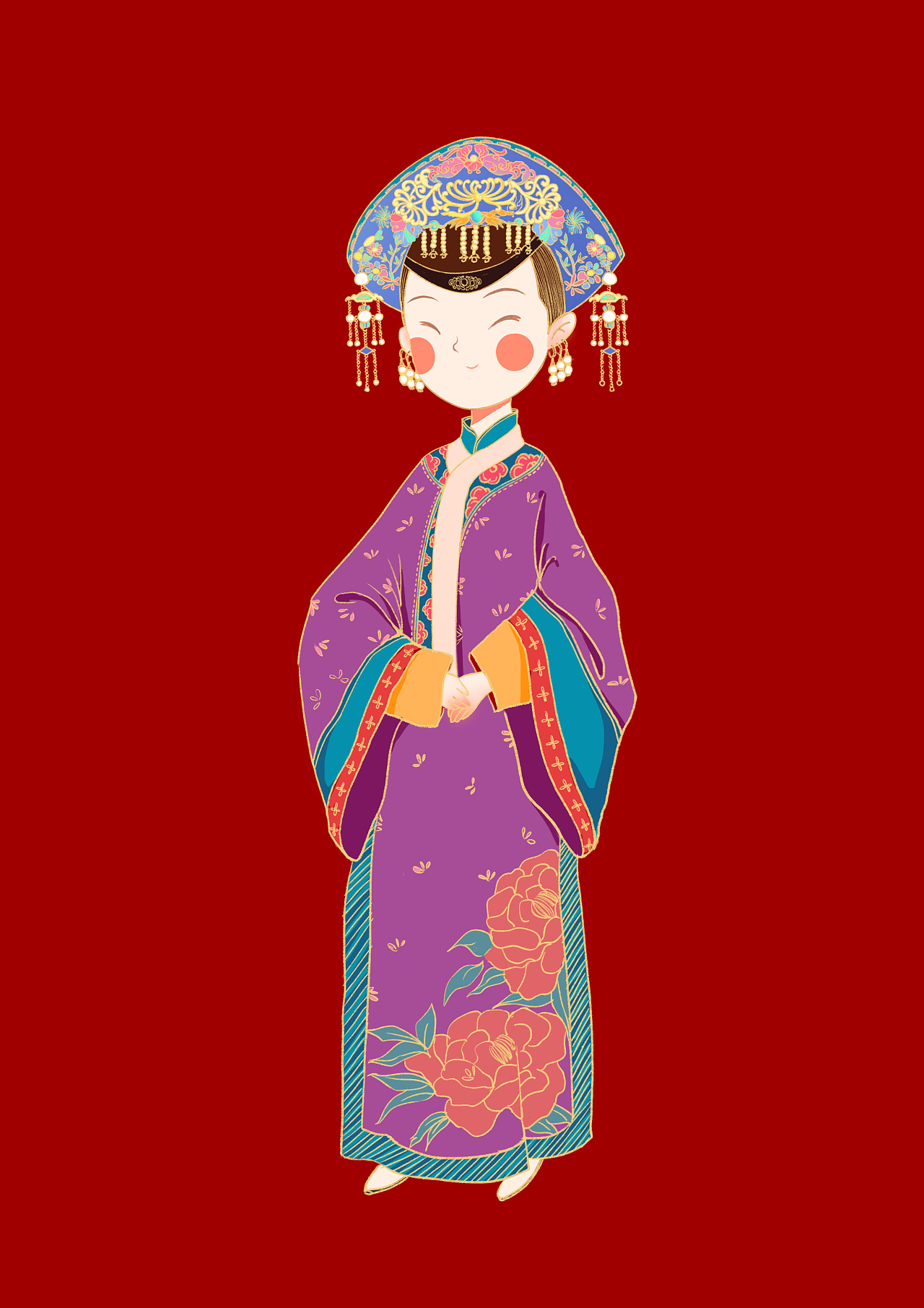 口红包装 宫廷人物插图绘制