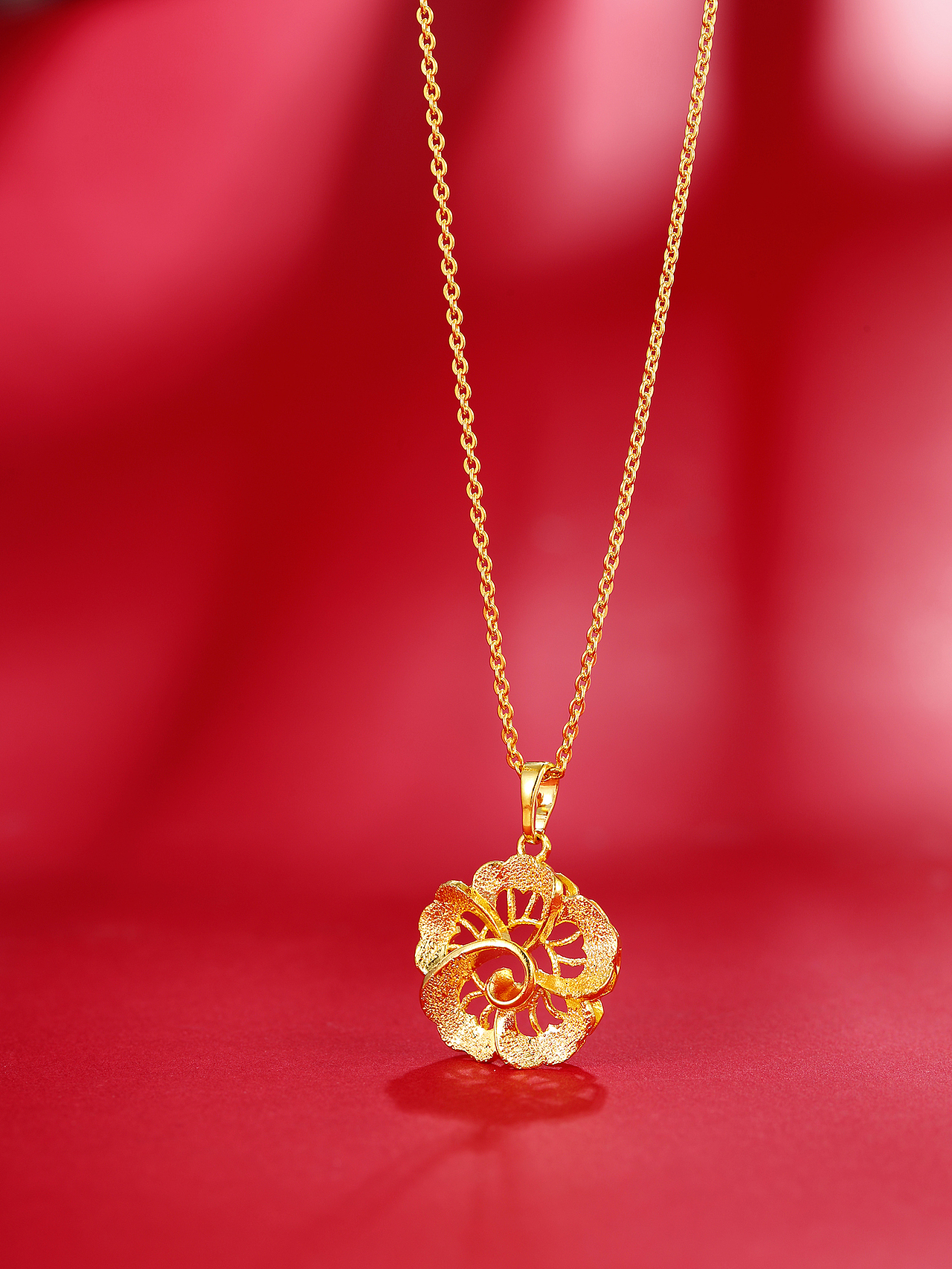 红底 红背景 中国红 中国金  24K婚庆黄金饰品