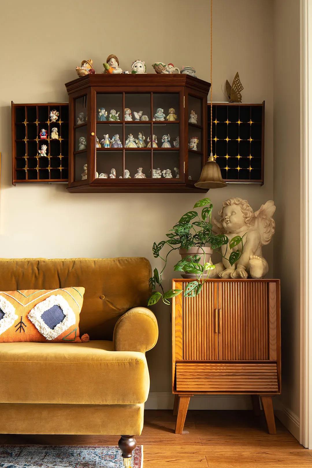 126㎡焦糖色复古三居,再现芳华