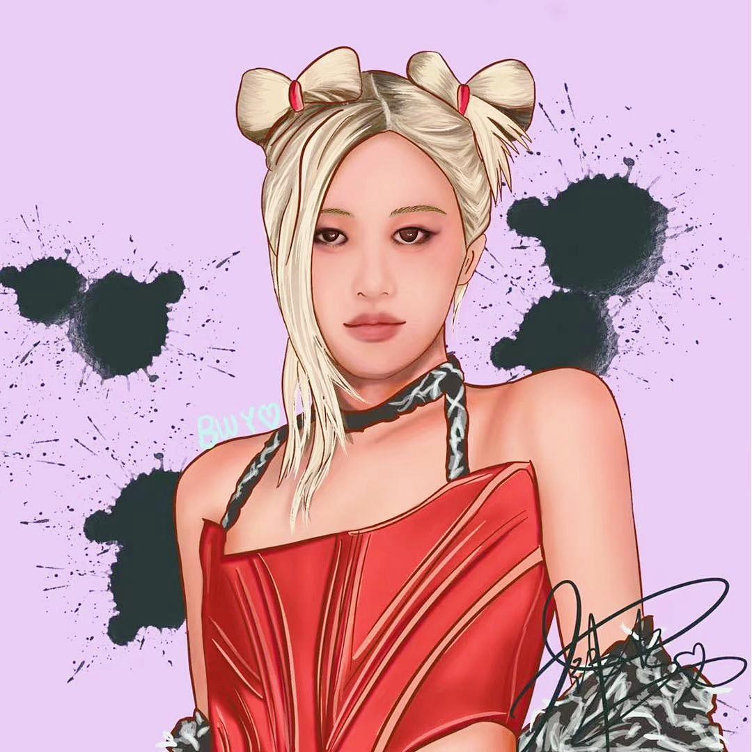 blackpink rose 手绘人像