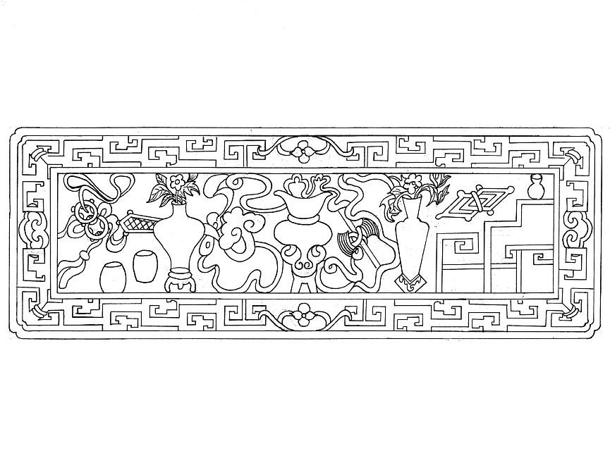 古建筑木雕线描