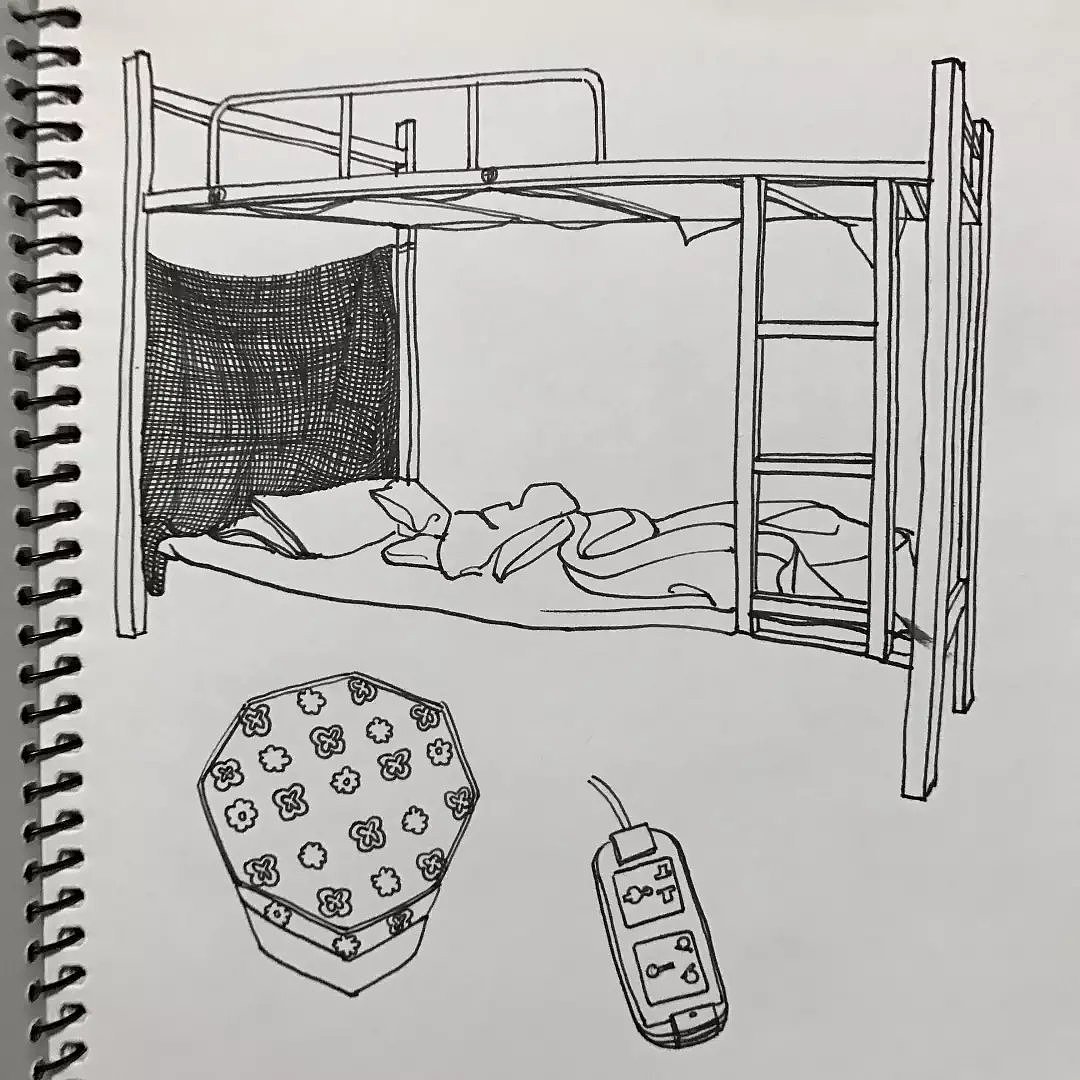 原创手绘-我的寝室