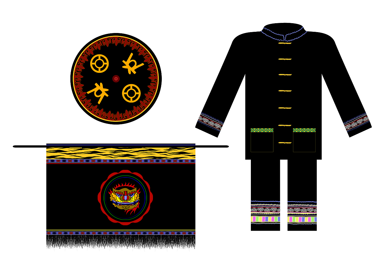 楚雄永仁赛装节服饰以及配件插画（图ZMTgyODU4NjU2） - 商业插画 - 站酷设计师鱼儿君原创素材 - 站酷ZCOOL