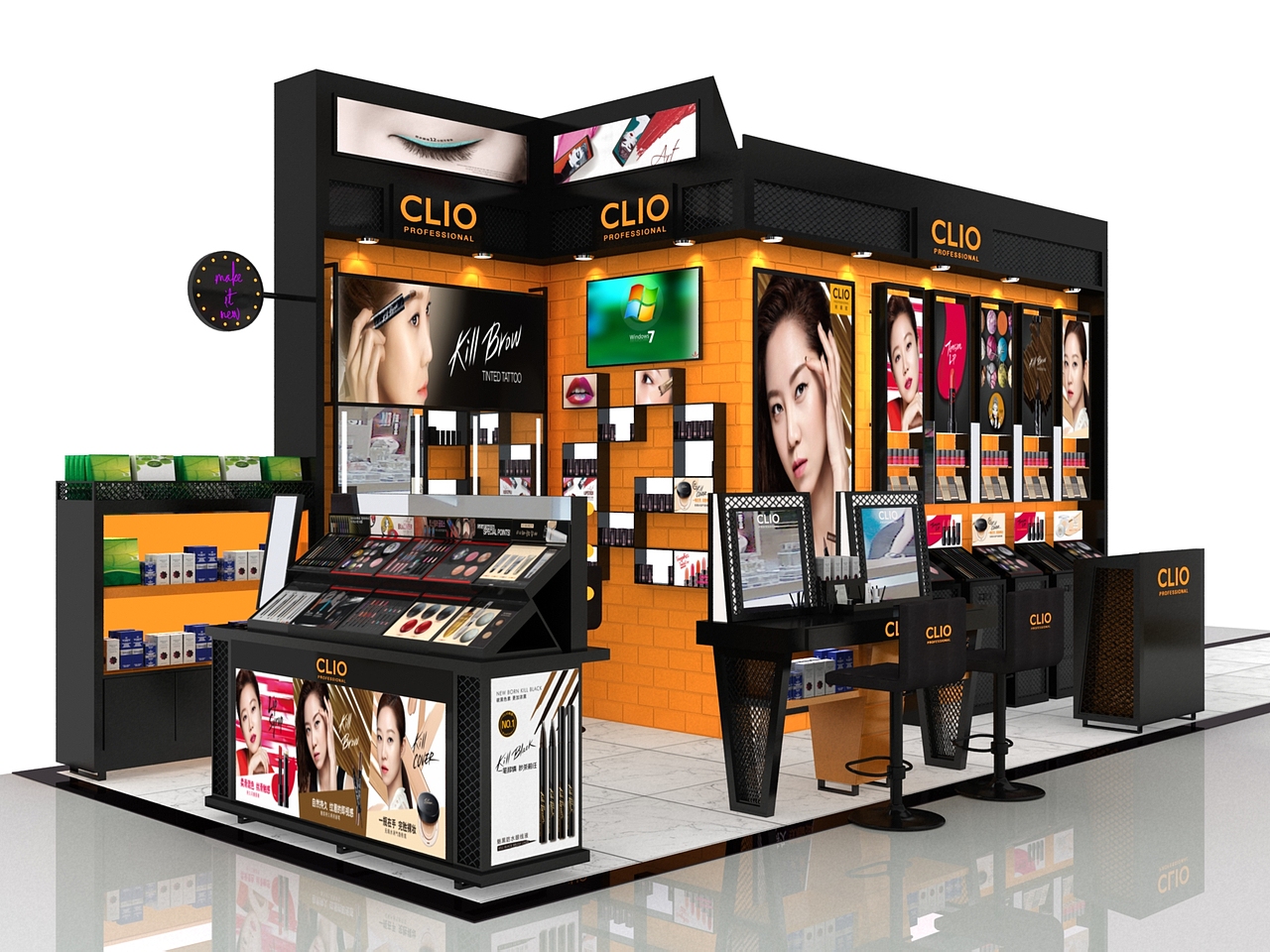 韩国CLIO品牌第二套终端形象设计--四川绵阳茂业岛柜（图ZMTkzMzEwOTg0） - 展陈设计 - 站酷设计师陌泉原创素材 - 站酷ZCOOL