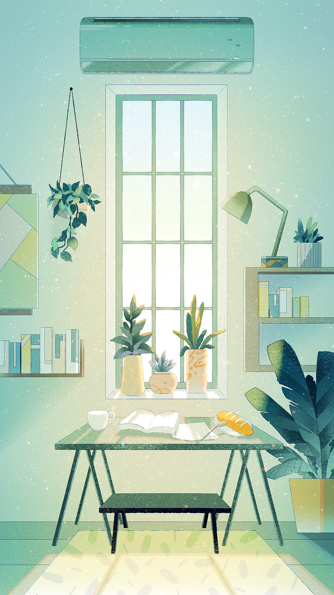 美的空调丨读书节分享页插画（图ZMTYzMDMzMDAw） - 商业插画 - 站酷设计师狸猫子二号机原创素材 - 站酷ZCOOL