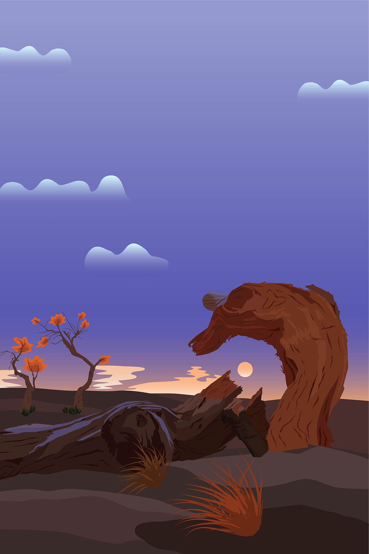 扁平风格树|插画|创作习作|兔芋泥_原创作品-站酷(zcool)