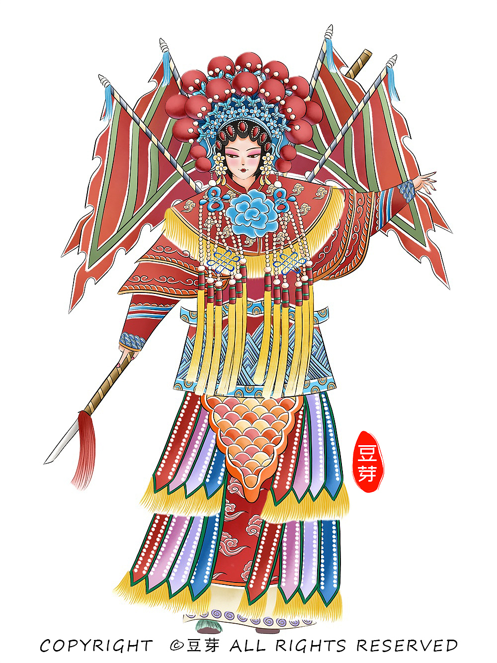 京剧人物插画