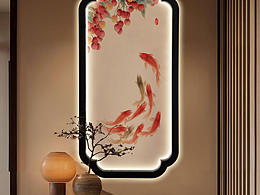 小軒窗掛畫·新中式玄關客廳氛圍感高級裝飾燈屏