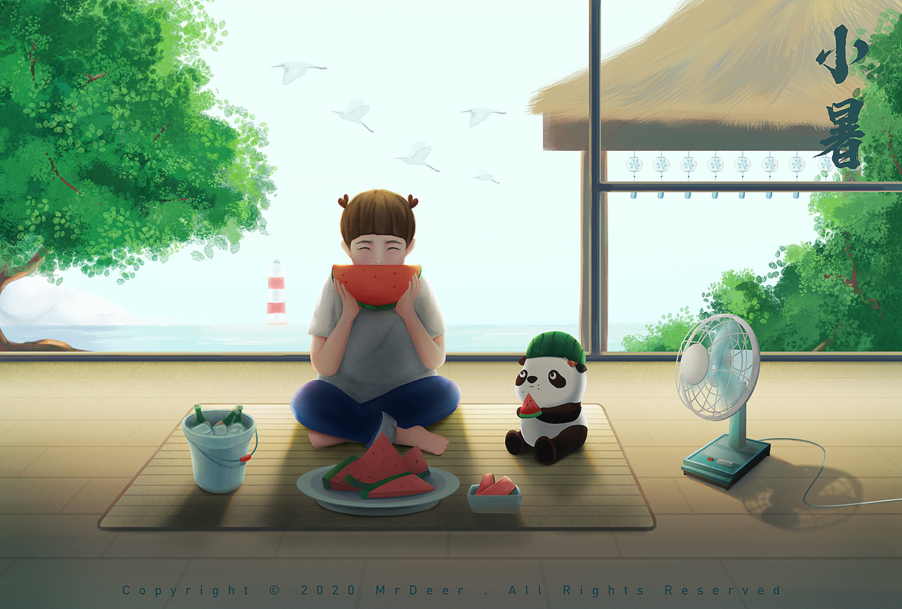 「二十四节气」插画-四时之美（图ZMjQzODc2NTI0） - 闪屏/壁纸 - 站酷设计师麋鹿画画不迷路原创素材 - 站酷ZCOOL