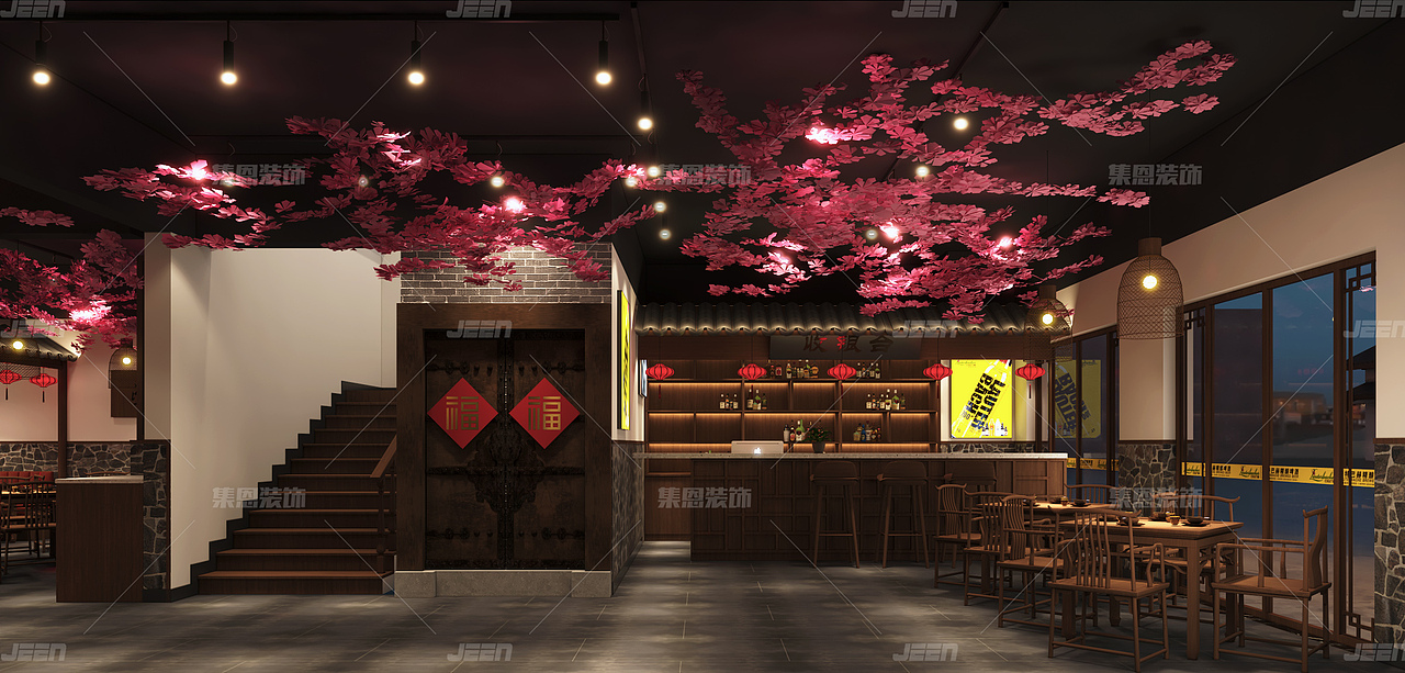 板桥古镇酒馆_古风酒馆设计_集恩餐饮设计（图ZMjYxMjk4ODgw） - 酒店餐饮设计 - 站酷设计师集恩餐饮全案设计原创素材 - 站酷ZCOOL