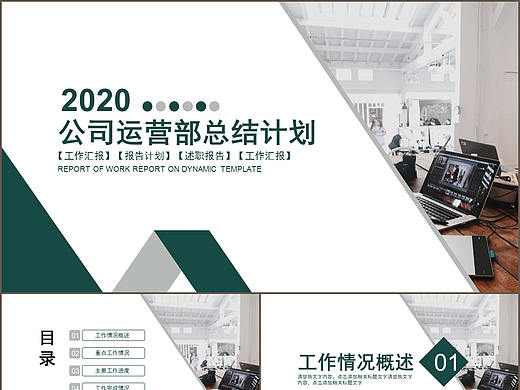 公司企业运营部门述职报告工作计划总结汇报PPT模板
