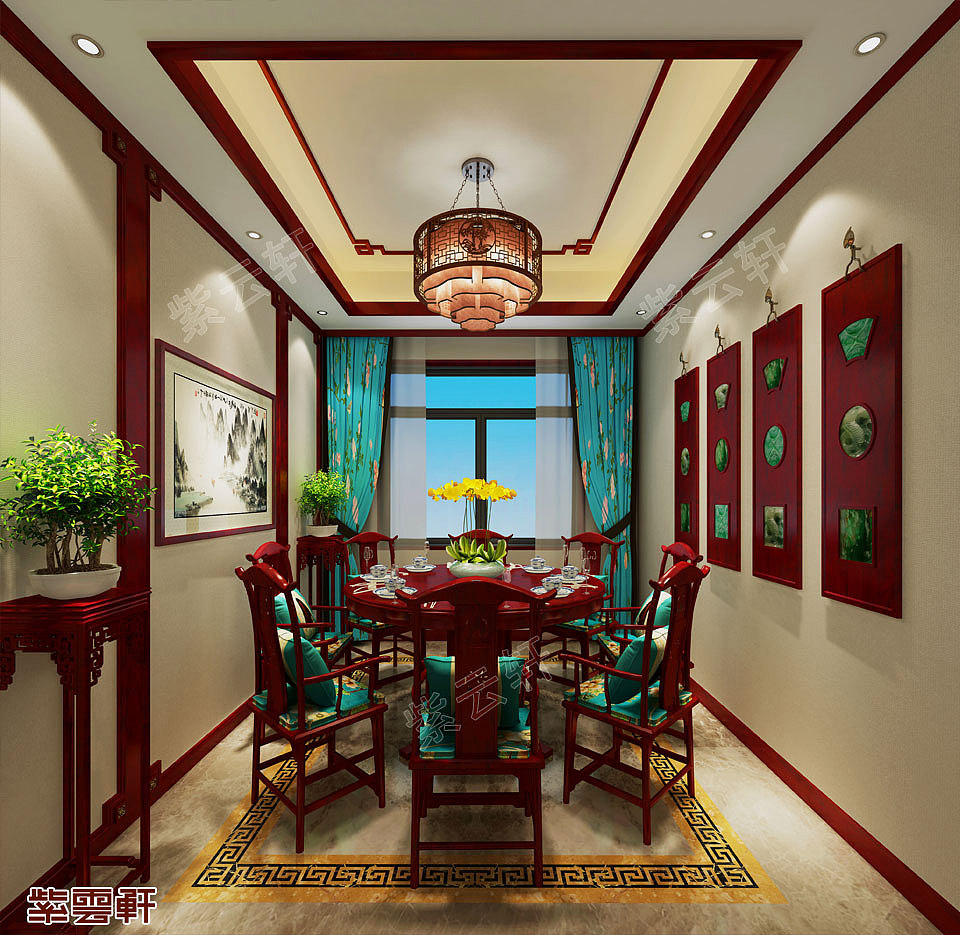 丹东大平层住宅复古中式设计装修效果图（图ZMjU3OTc3MzI0） - 家装设计 - 站酷设计师紫云轩中式原创素材 - 站酷ZCOOL