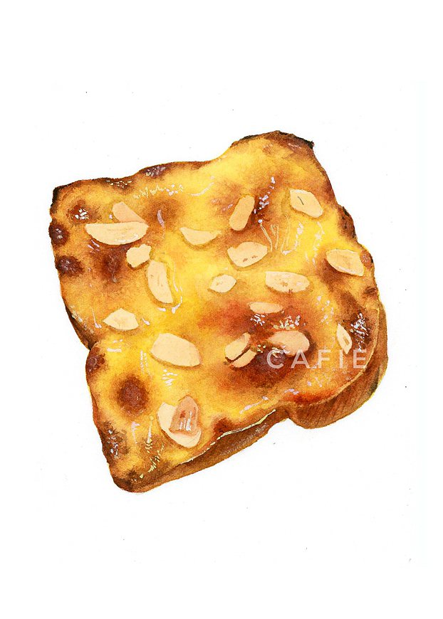 水彩写生/92面包甜点美食