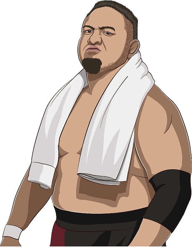 wwe动漫插画系列 "萨摩亚屈服机器" 萨摩亚·乔 (samoa joe)