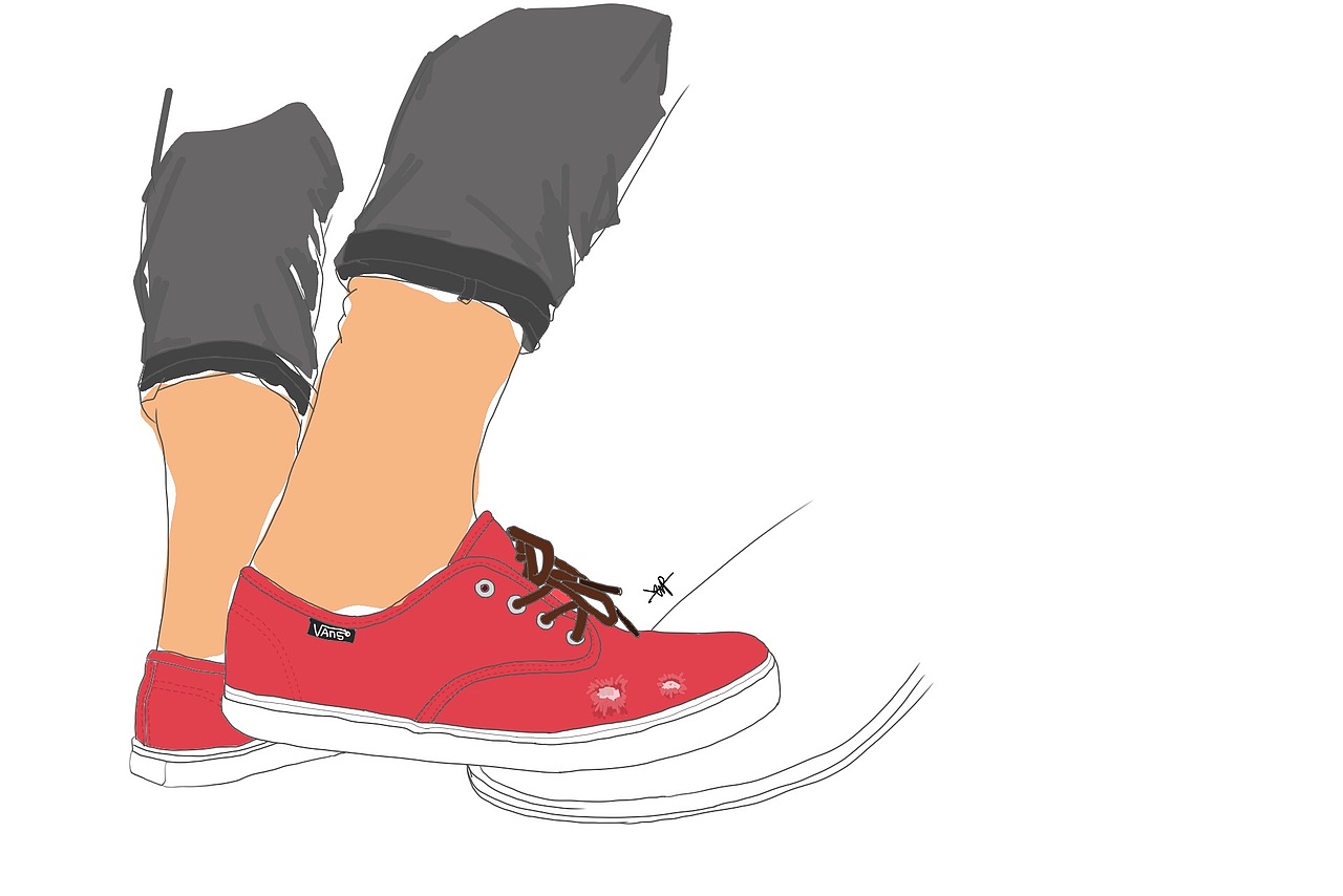 插画vans鞋子