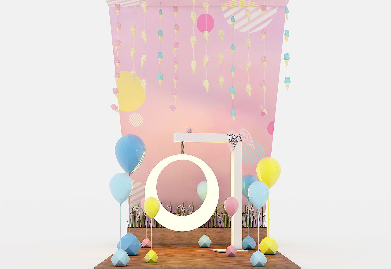 户外扶梯下拍照点（图ZMTI5Nzg3MDU2） - 舞台美术 - 站酷设计师理道广告原创素材 - 站酷ZCOOL